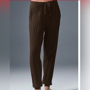 Alo Cable Knit Winter Bliss Pant Espresso